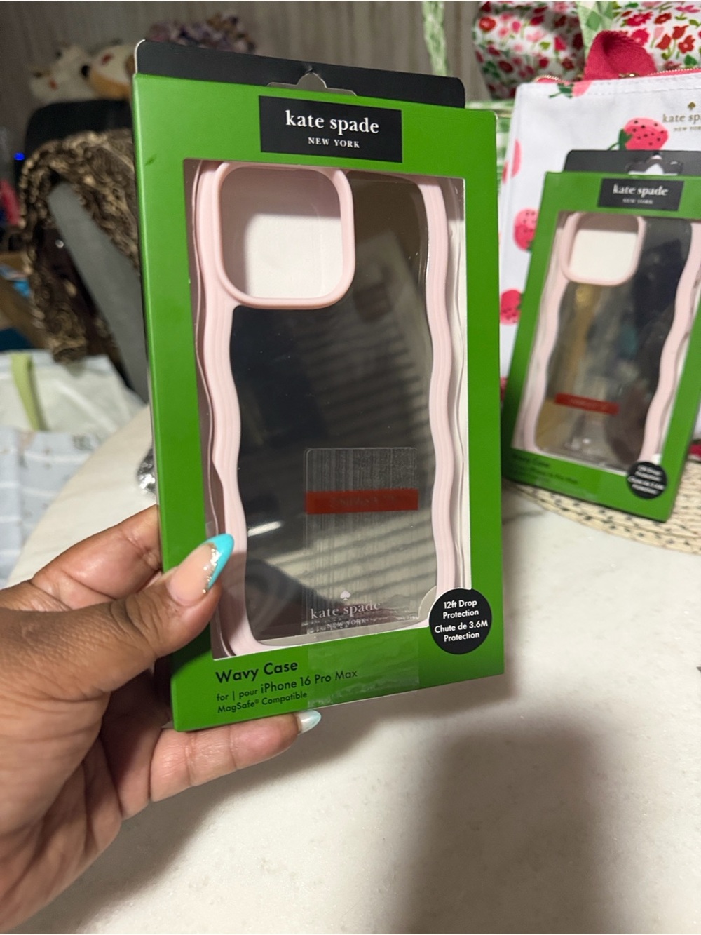 kate spade Pink Wavy Clear iPhone 16 Pro Max Case